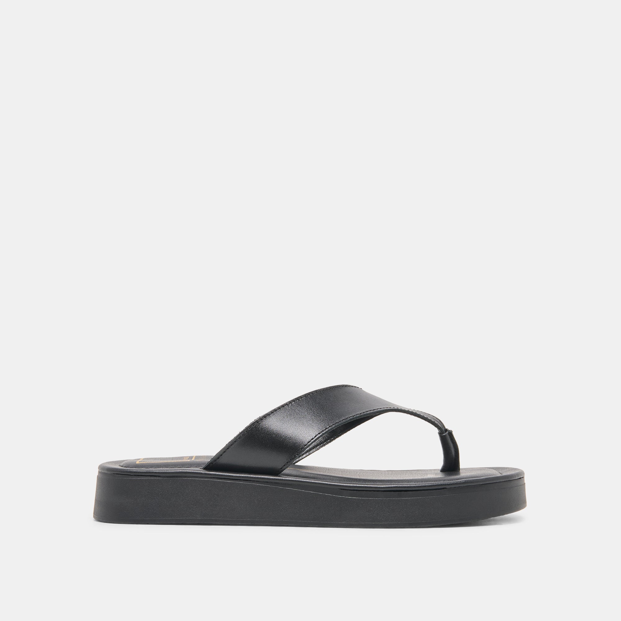 BLAYZE Black Leather Platform Flip-Flop Sandals / Dolce Vita