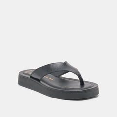 BLAYZE Black Leather Platform Flip-Flop Sandals / Dolce Vita