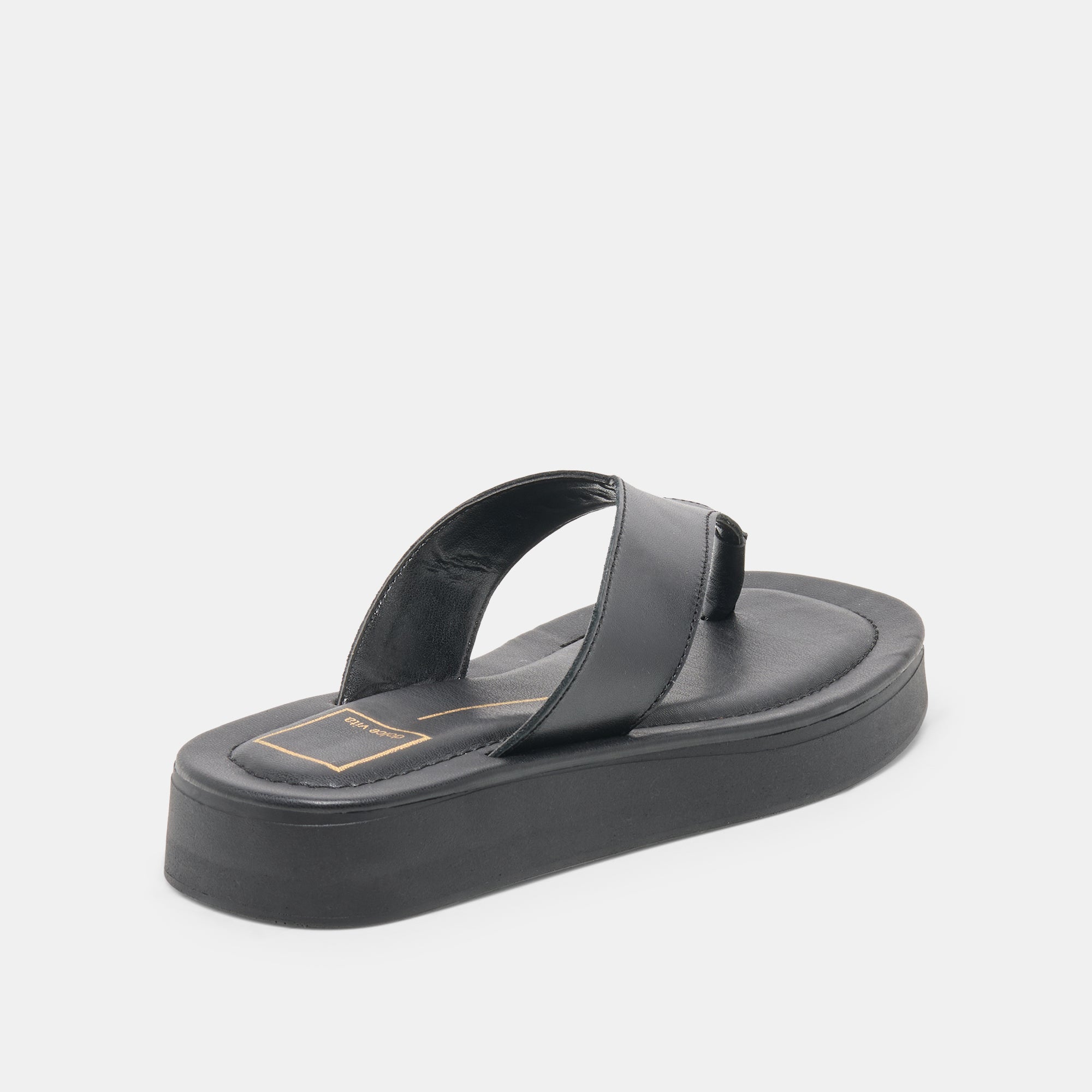 BLAYZE Black Leather Platform Flip-Flop Sandals / Dolce Vita