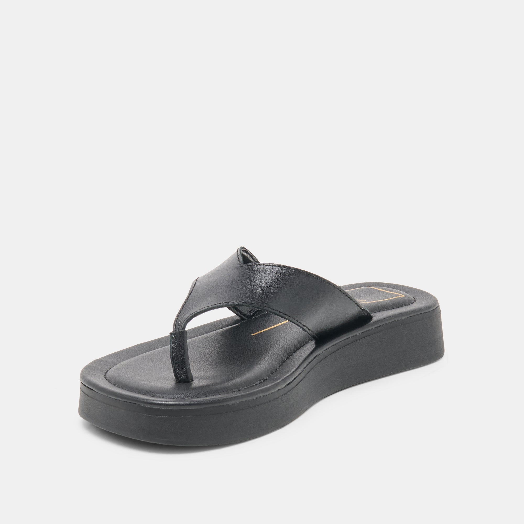 BLAYZE Black Leather Platform Flip-Flop Sandals / Dolce Vita