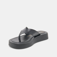 BLAYZE Black Leather Platform Flip-Flop Sandals / Dolce Vita