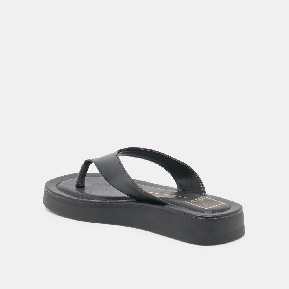 BLAYZE Black Leather Platform Flip-Flop Sandals / Dolce Vita