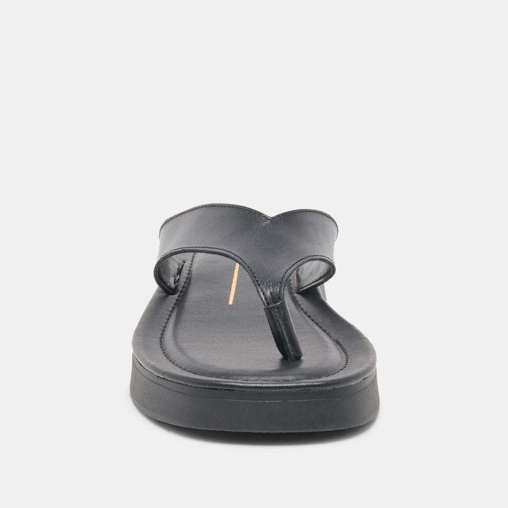 BLAYZE Black Leather Platform Flip-Flop Sandals / Dolce Vita