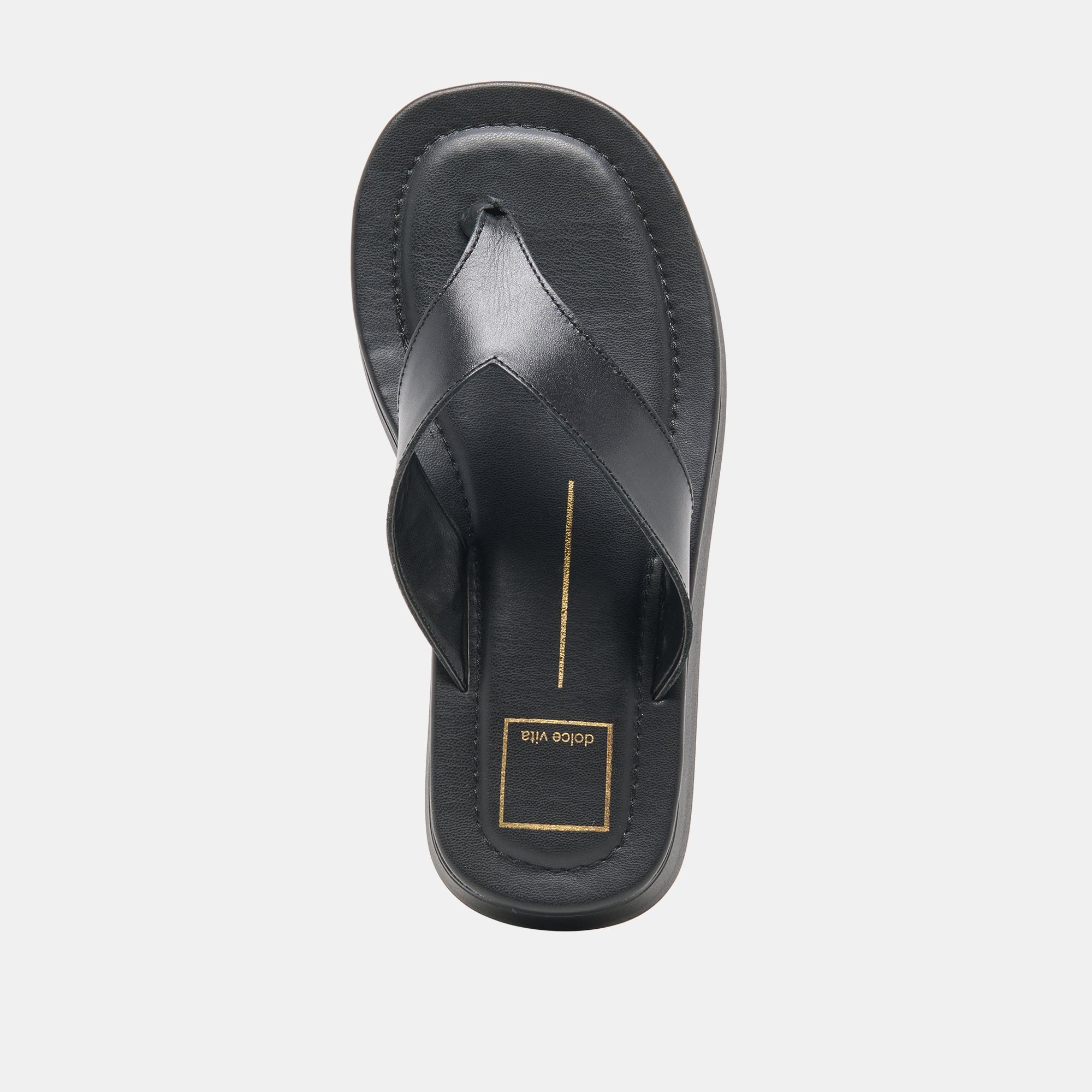 BLAYZE Black Leather Platform Flip-Flop Sandals / Dolce Vita