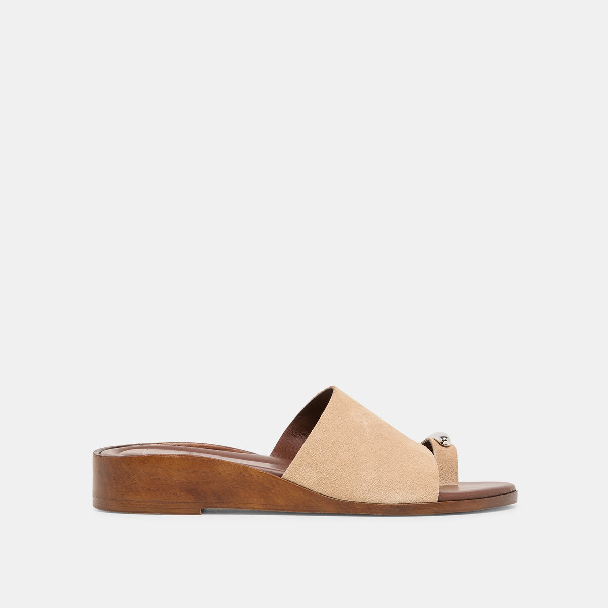MOXY Sand Suede Metal Detail Open-Toe Sandals / Dolce Vita