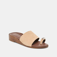 MOXY Sand Suede Metal Detail Open-Toe Sandals / Dolce Vita