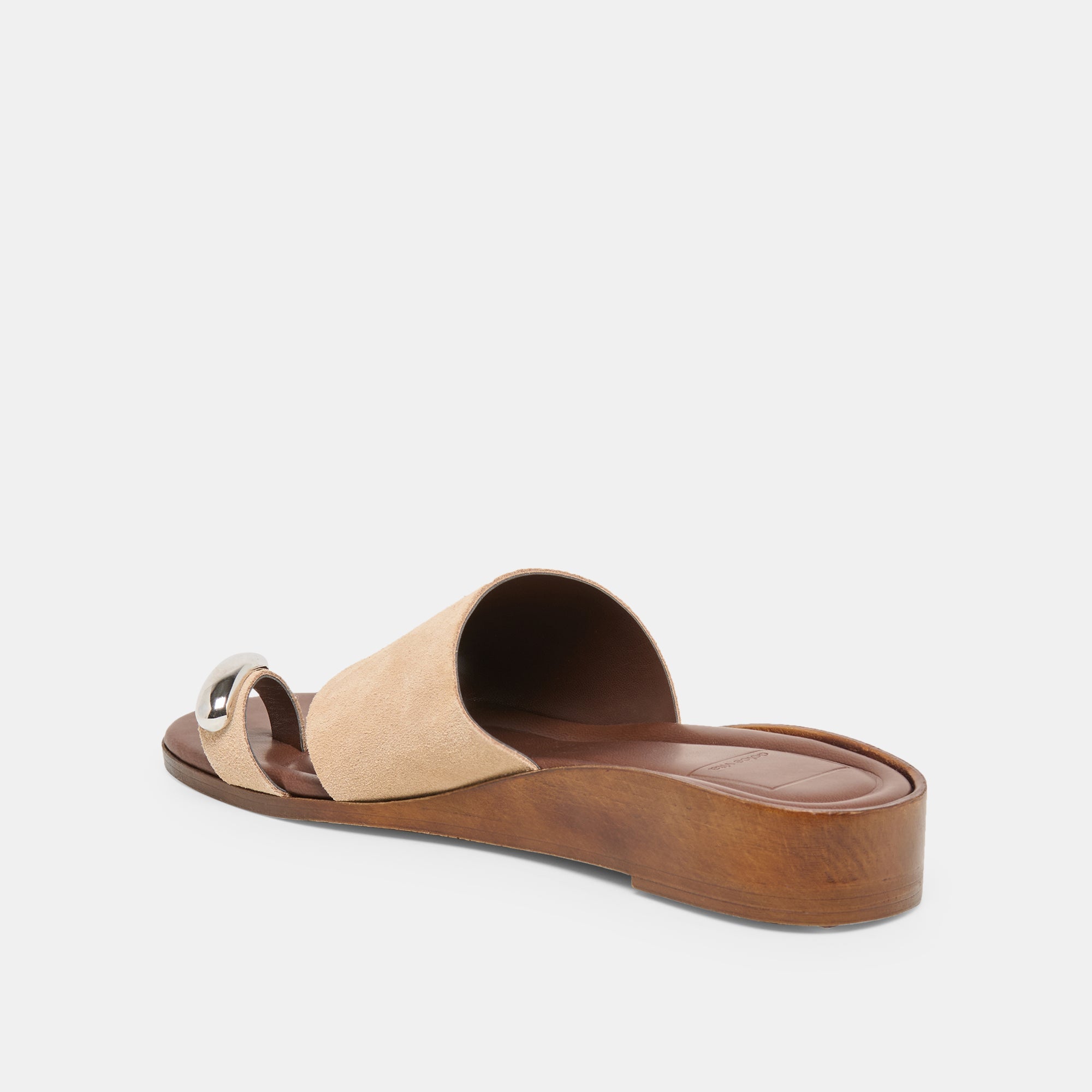 MOXY Sand Suede Metal Detail Open-Toe Sandals / Dolce Vita