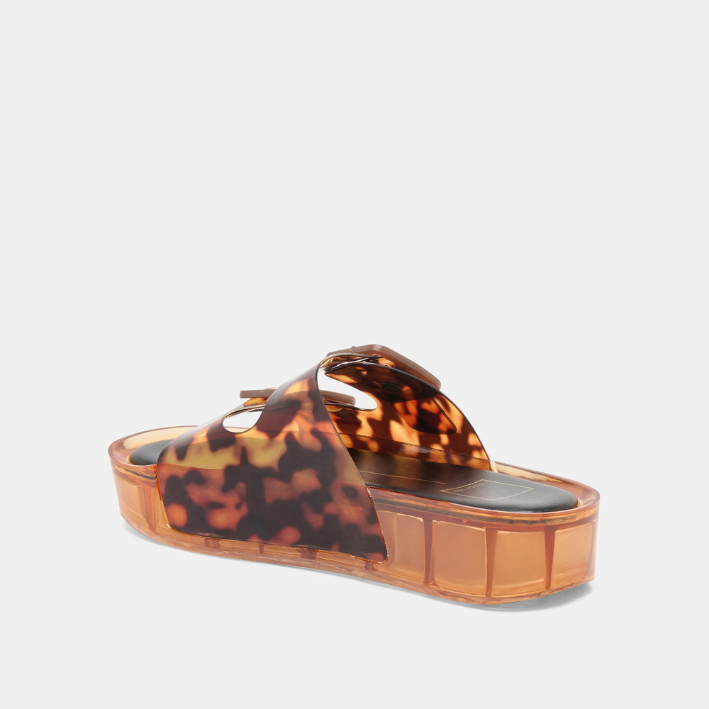 JULIO X Tortoise Vinyl Jelly Platform Sandals / Dolce Vita