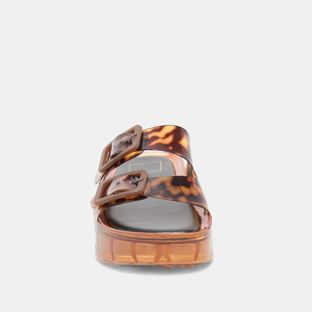 JULIO X Tortoise Vinyl Jelly Platform Sandals / Dolce Vita