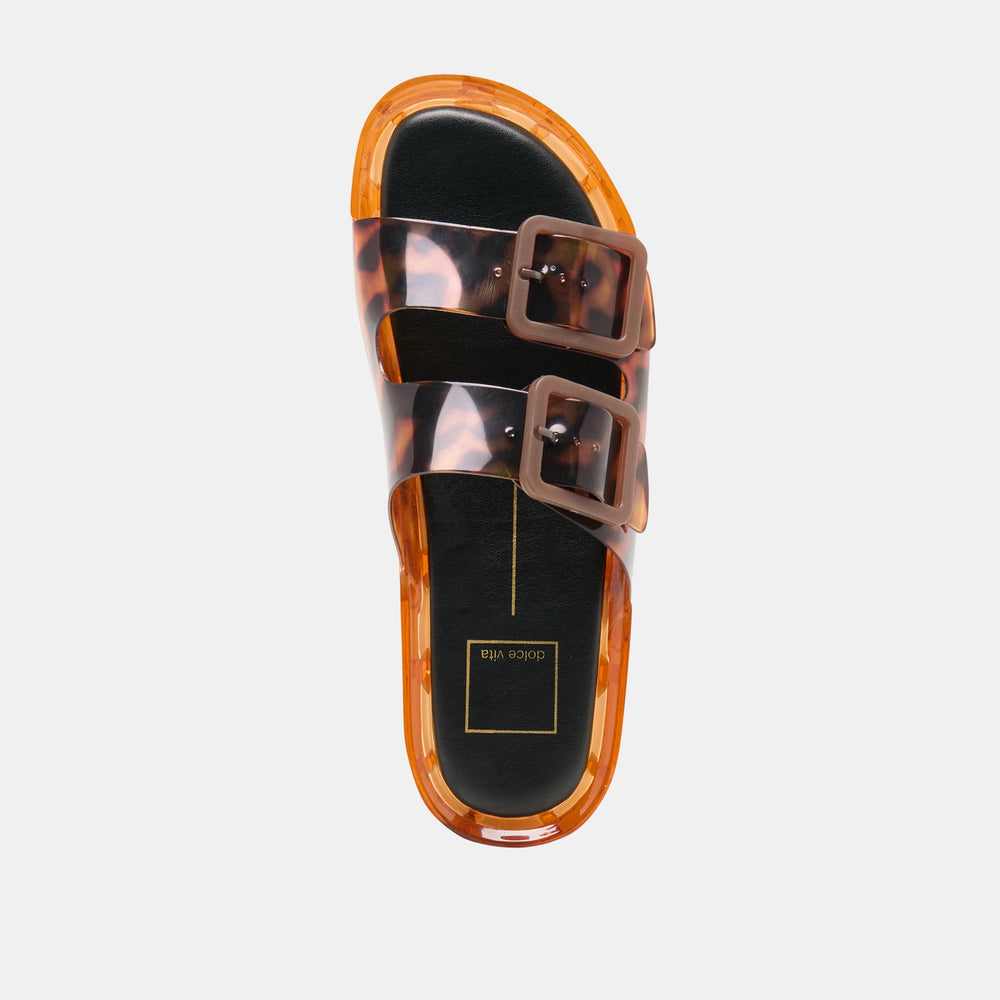 JULIO X Tortoise Vinyl Jelly Platform Sandals / Dolce Vita