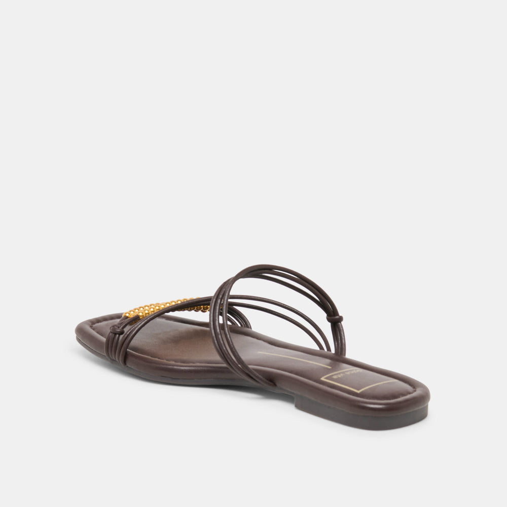LYNDEE BEAD Espresso Stella Strappy Open-Toe Sandals / Dolce Vita