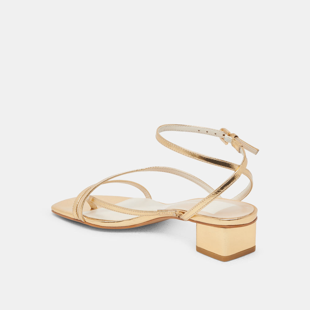 Karlos Wide Gold Metallic Stella Sandals / Dolce Vita