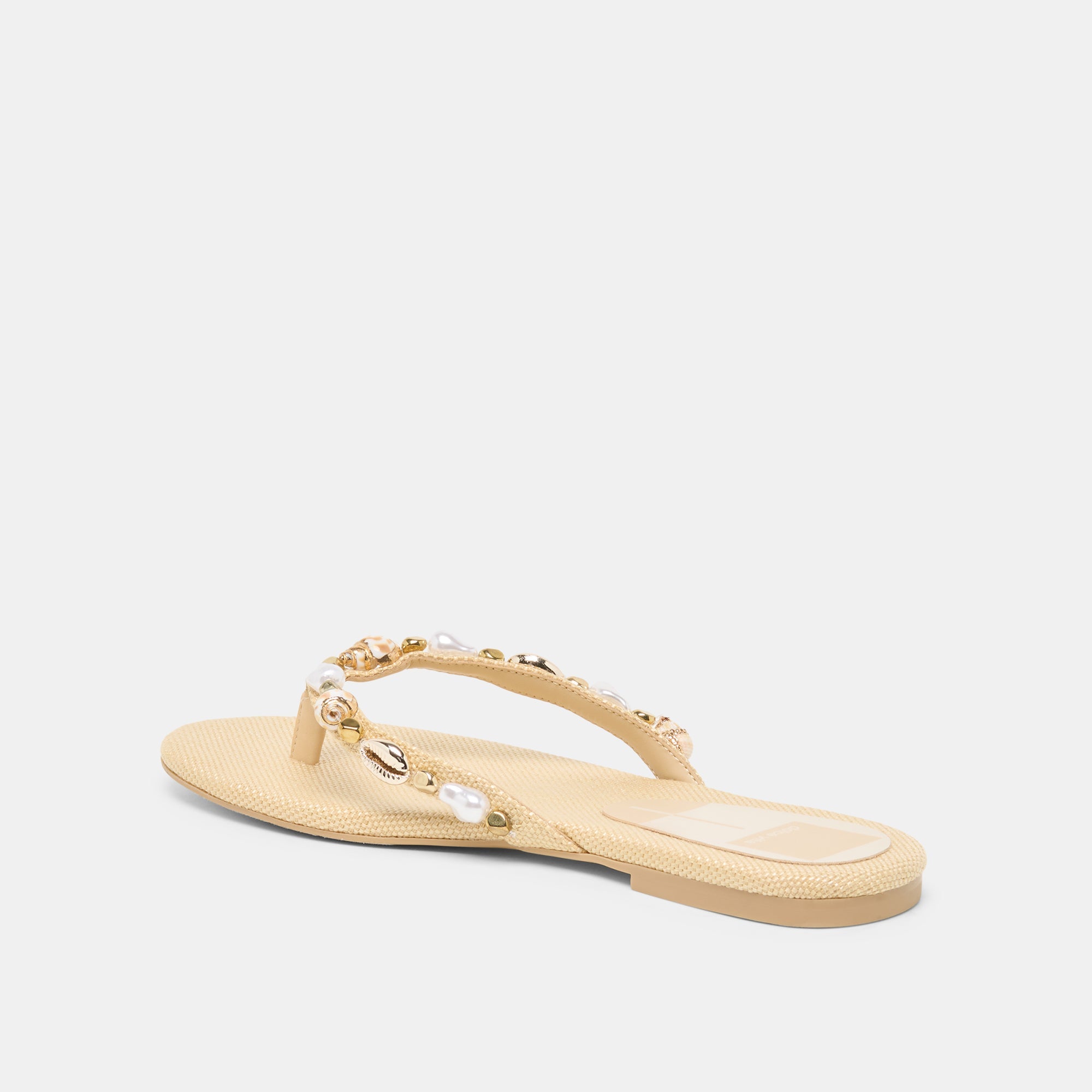 KYSHA Lt Natural Raffia Shell Flip-Flop Sandals / Dolce Vita