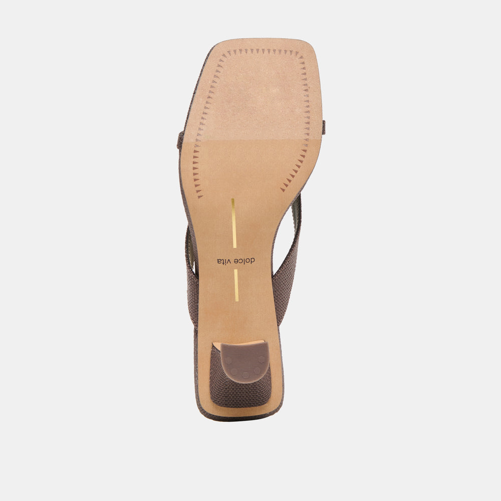 Brevel Chocolate Raffia Heels / Dolce Vita