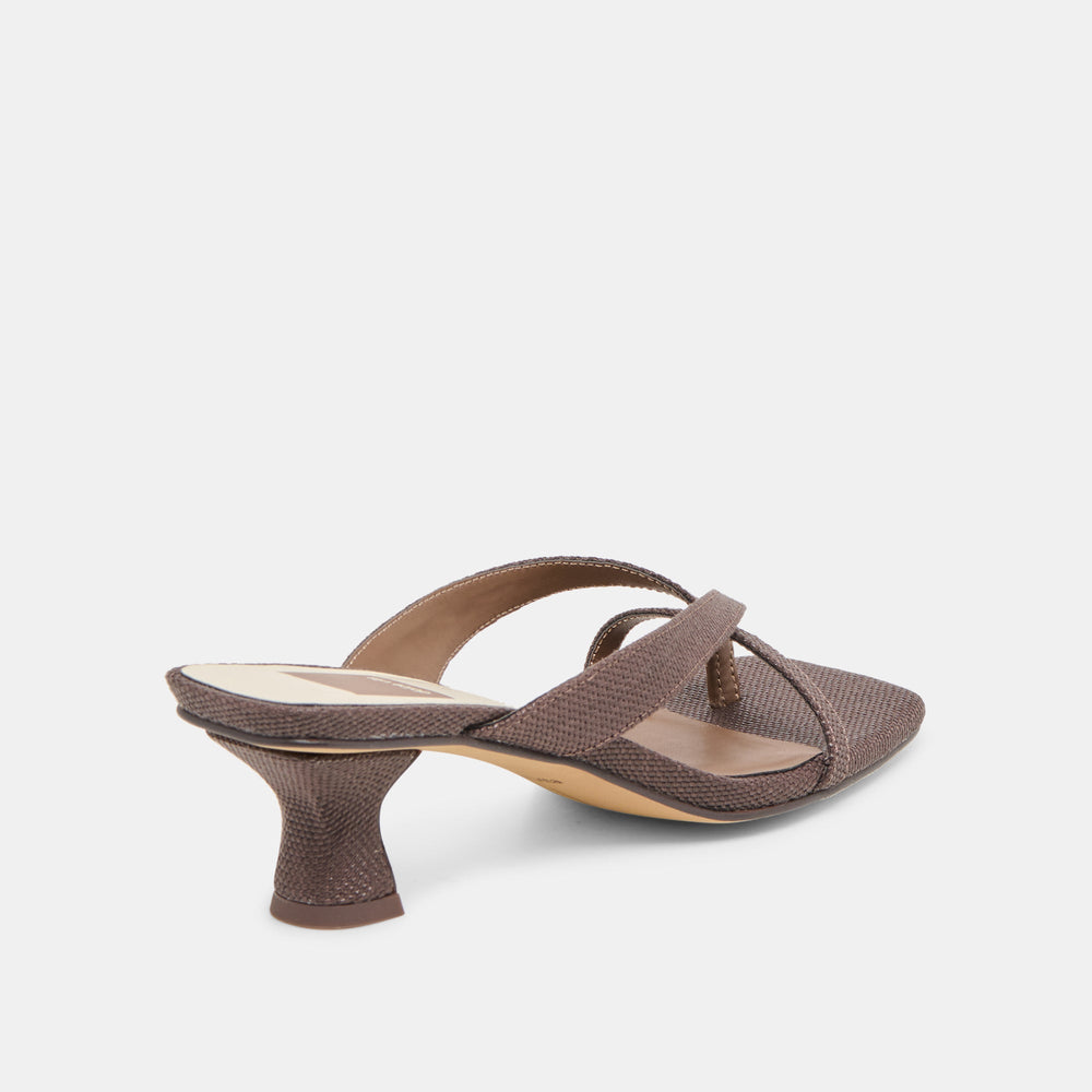 Brevel Chocolate Raffia Heels / Dolce Vita