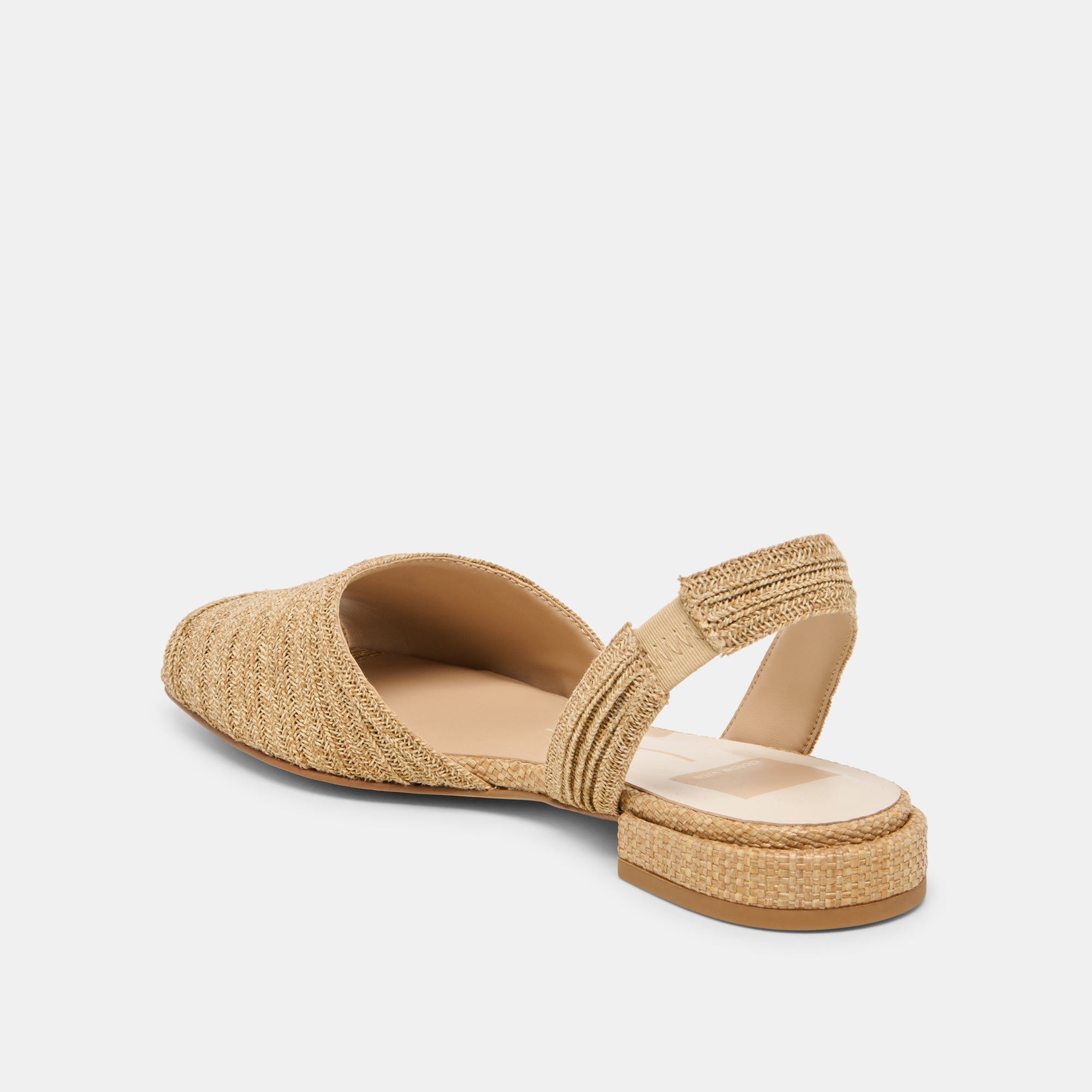 MARZY Natural Raffia Slingback Peep-Toe Sandals / Dolce Vita
