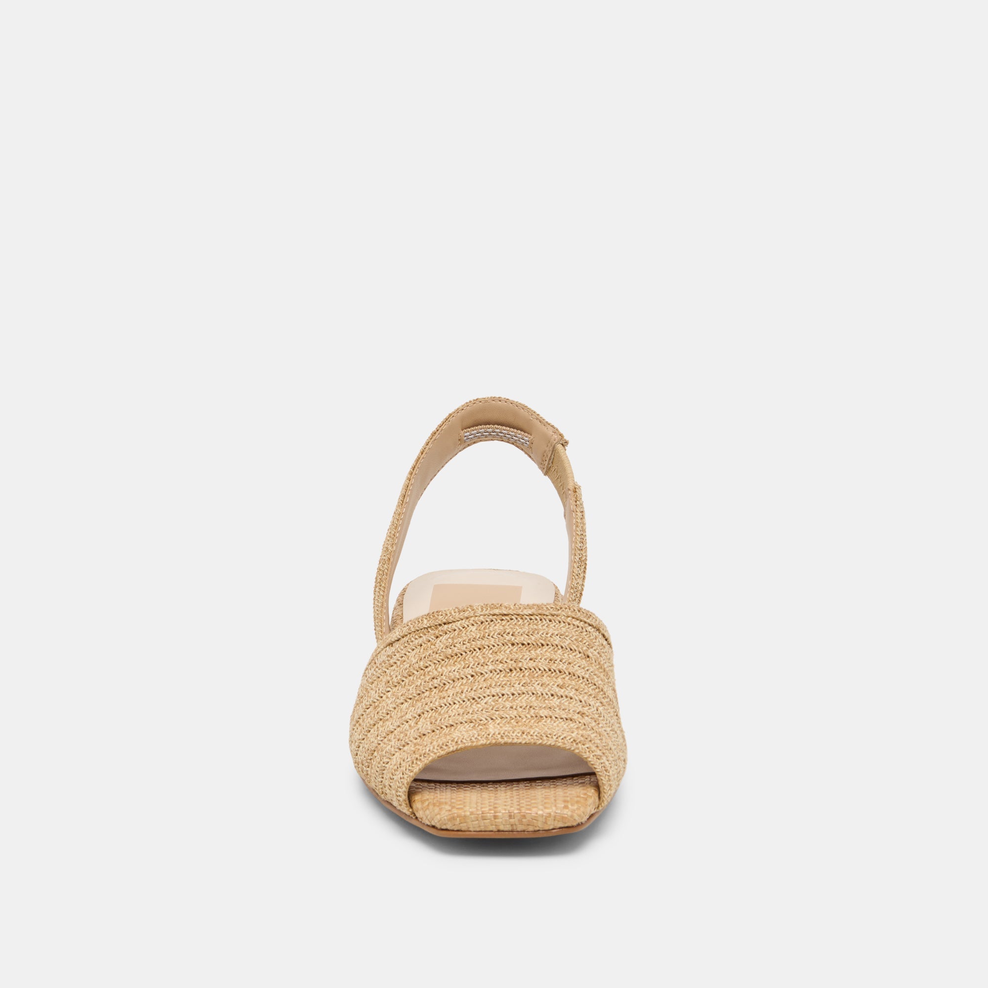MARZY Natural Raffia Slingback Peep-Toe Sandals / Dolce Vita