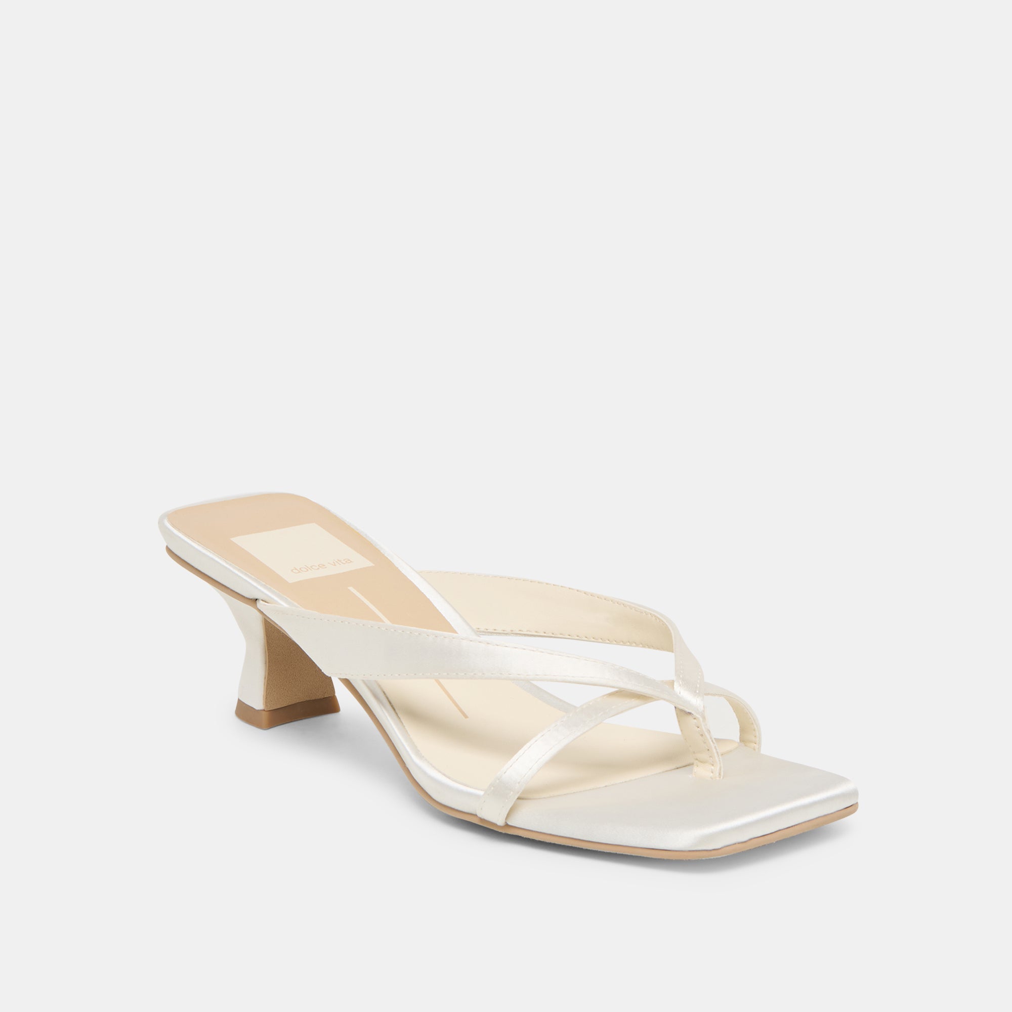 Brevel True White Satin Heels / Dolce Vita