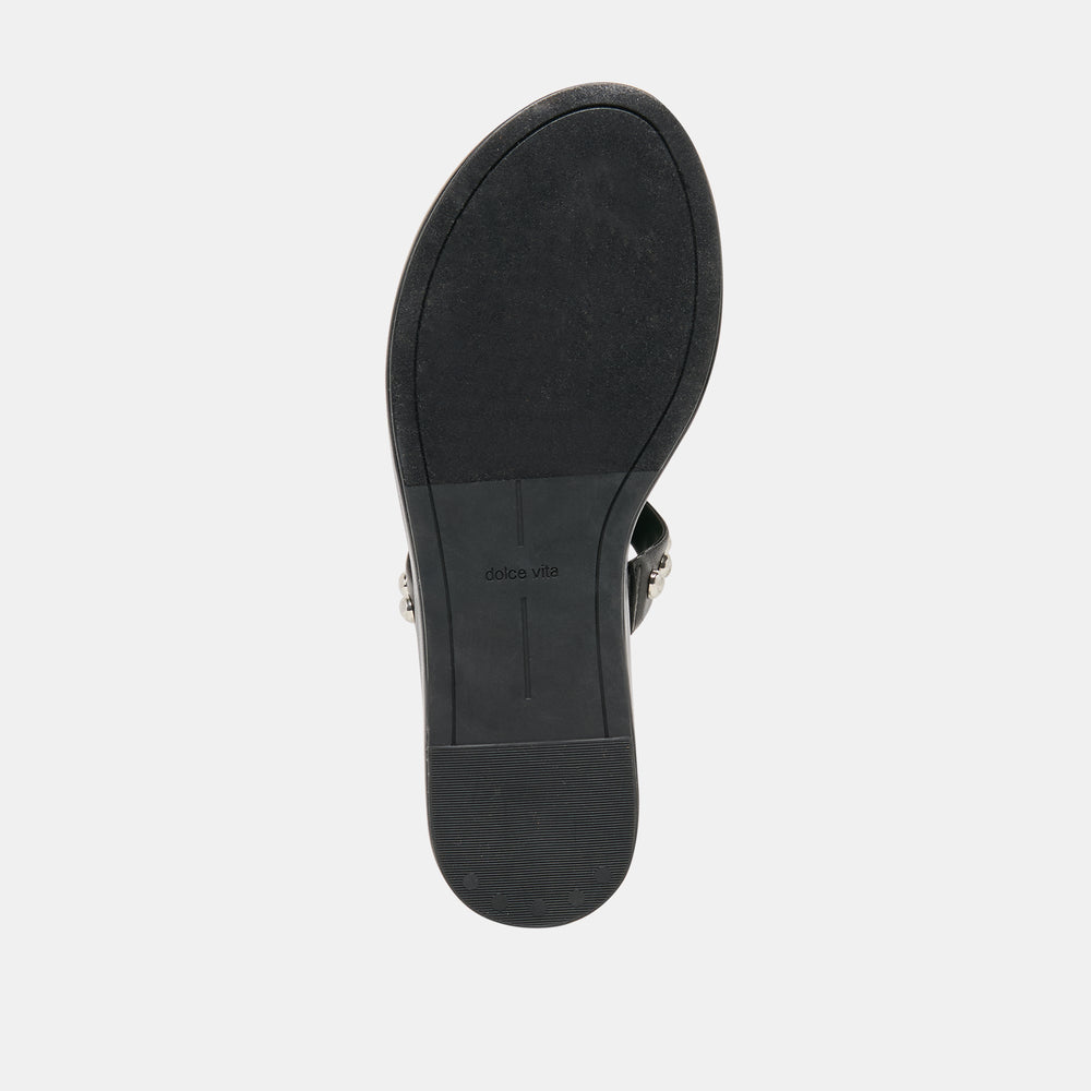 Amary Stud Black Leather Sandals / Dolce Vita