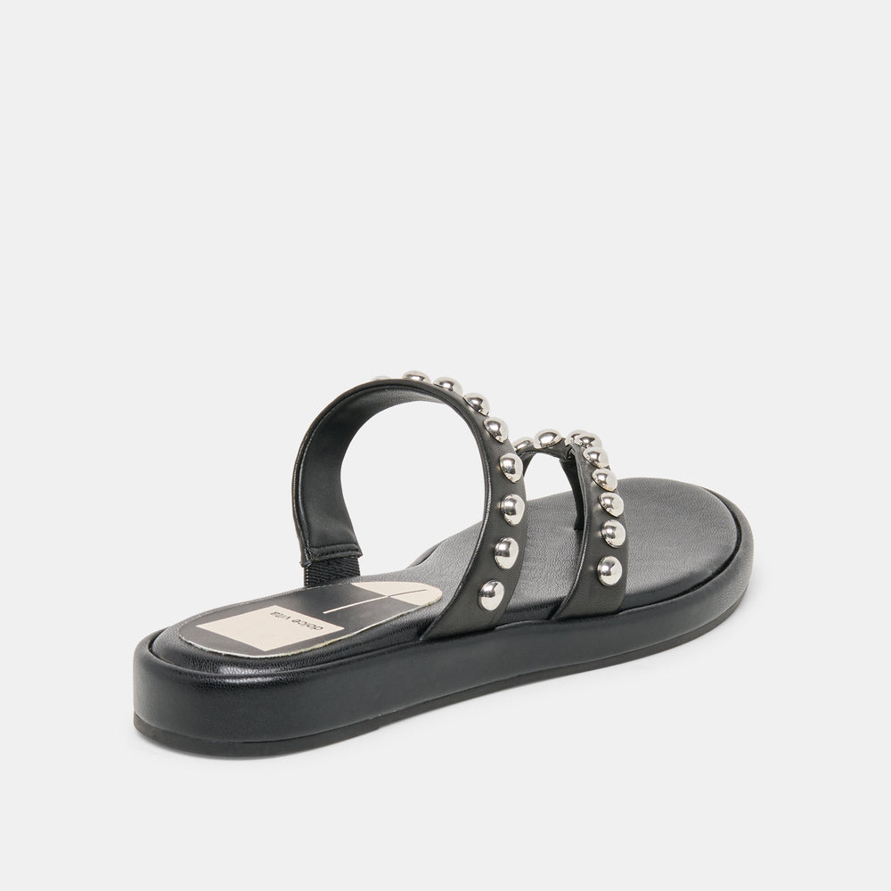 Amary Stud Black Leather Sandals / Dolce Vita