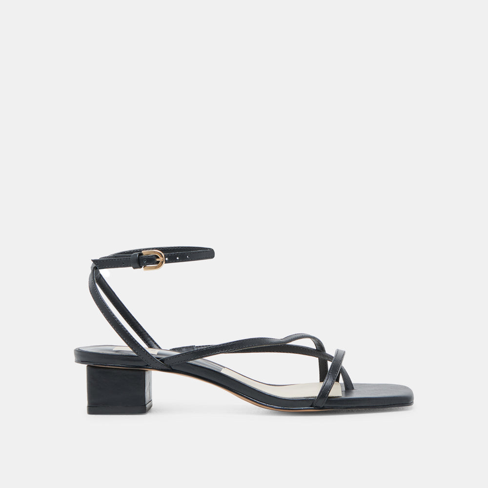Karlos Wide Black Leather Sandals / Dolce Vita