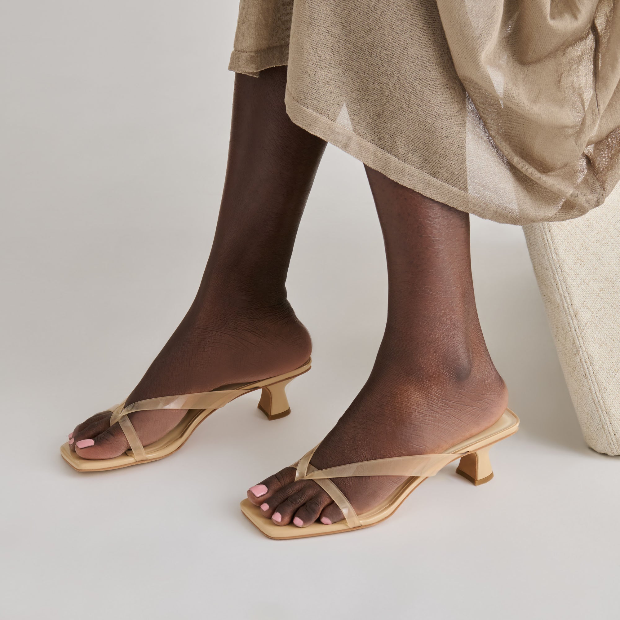Brevel Vinyl Praline Jelly Heels / Dolce Vita