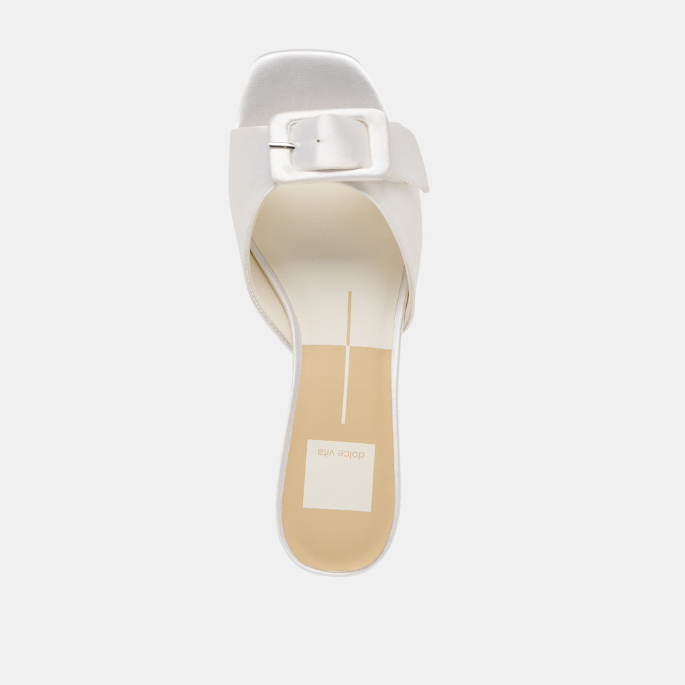 Edina True White Satin Sandals / Dolce Vita