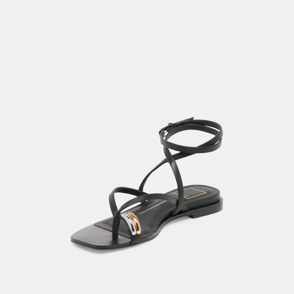 Tyrice Black Leather Sandals / Dolce Vita
