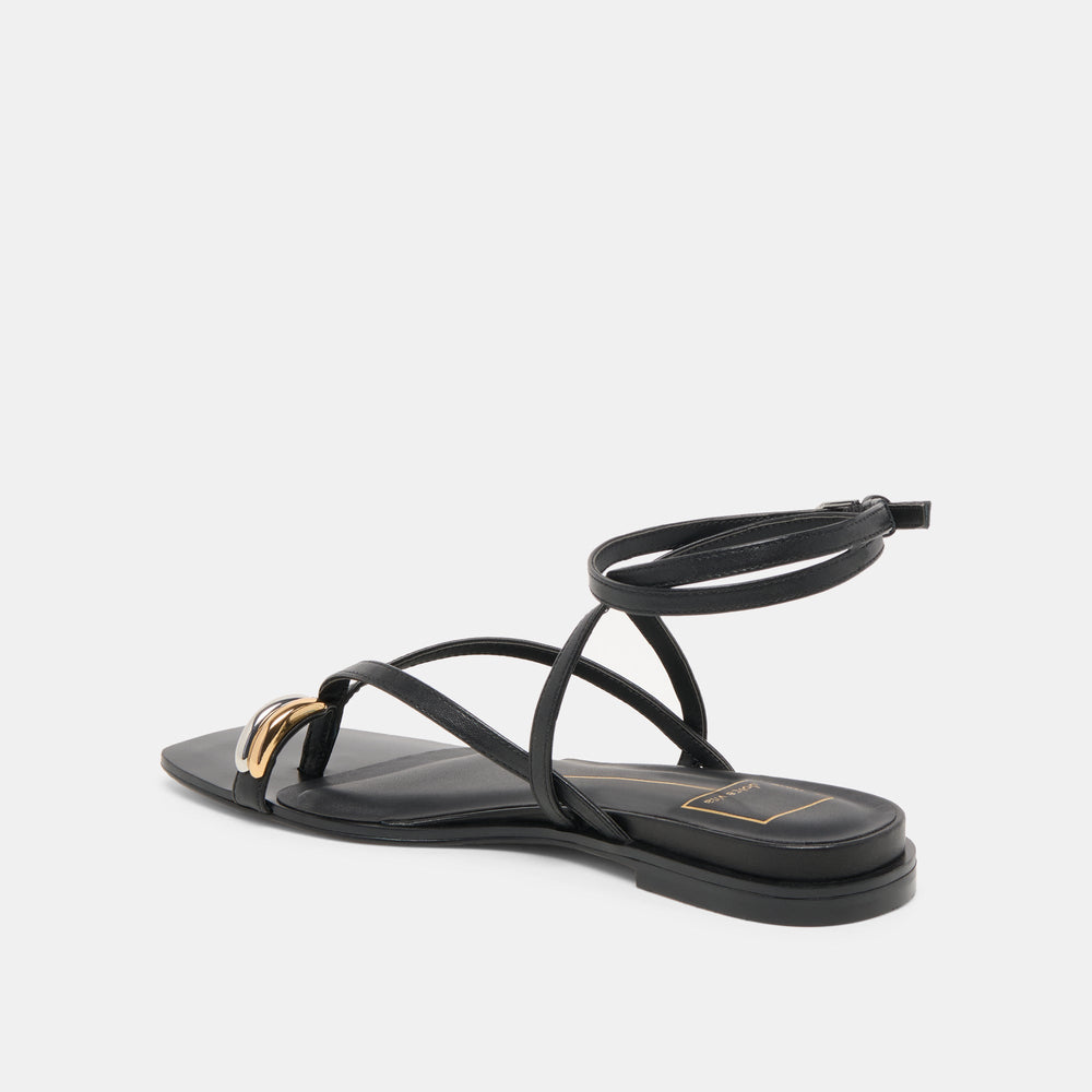 Tyrice Black Leather Sandals / Dolce Vita