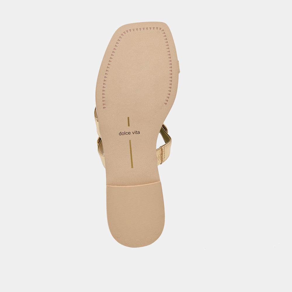 Tarina Gold Leather Sandals / Dolce Vita