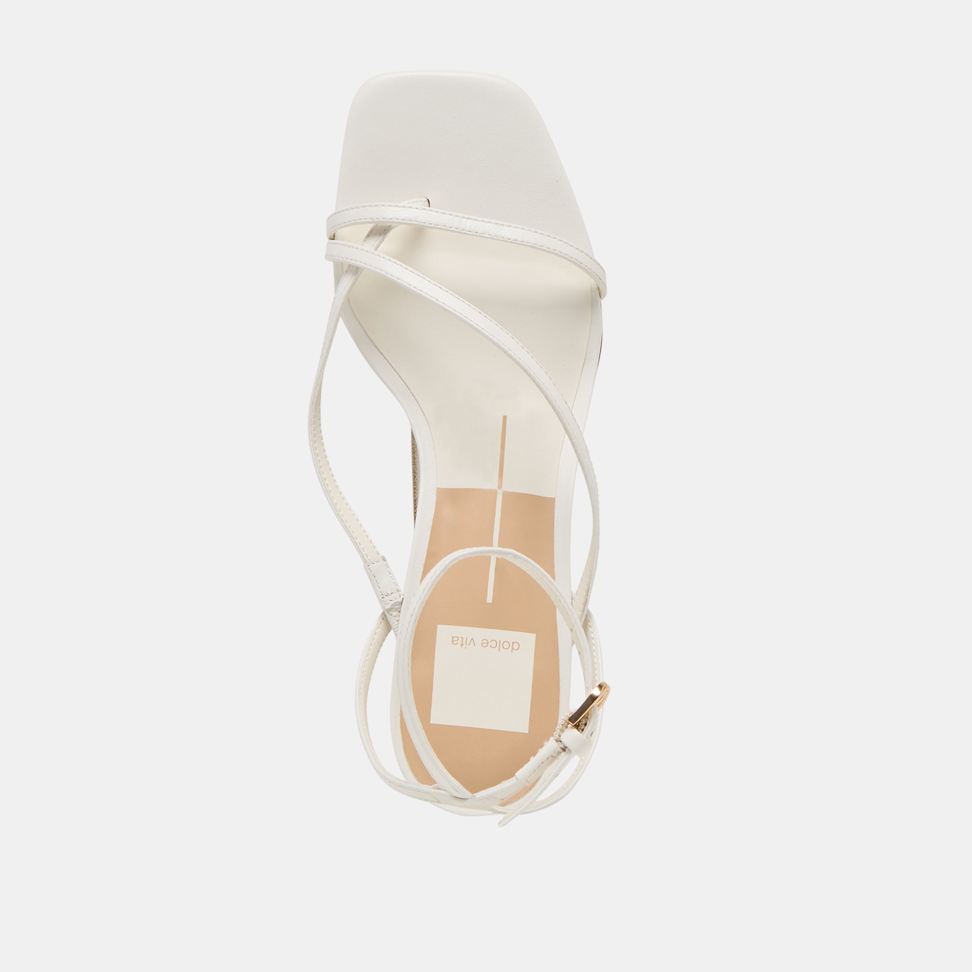 Karlos Wide True White Leather Sandals / Dolce Vita