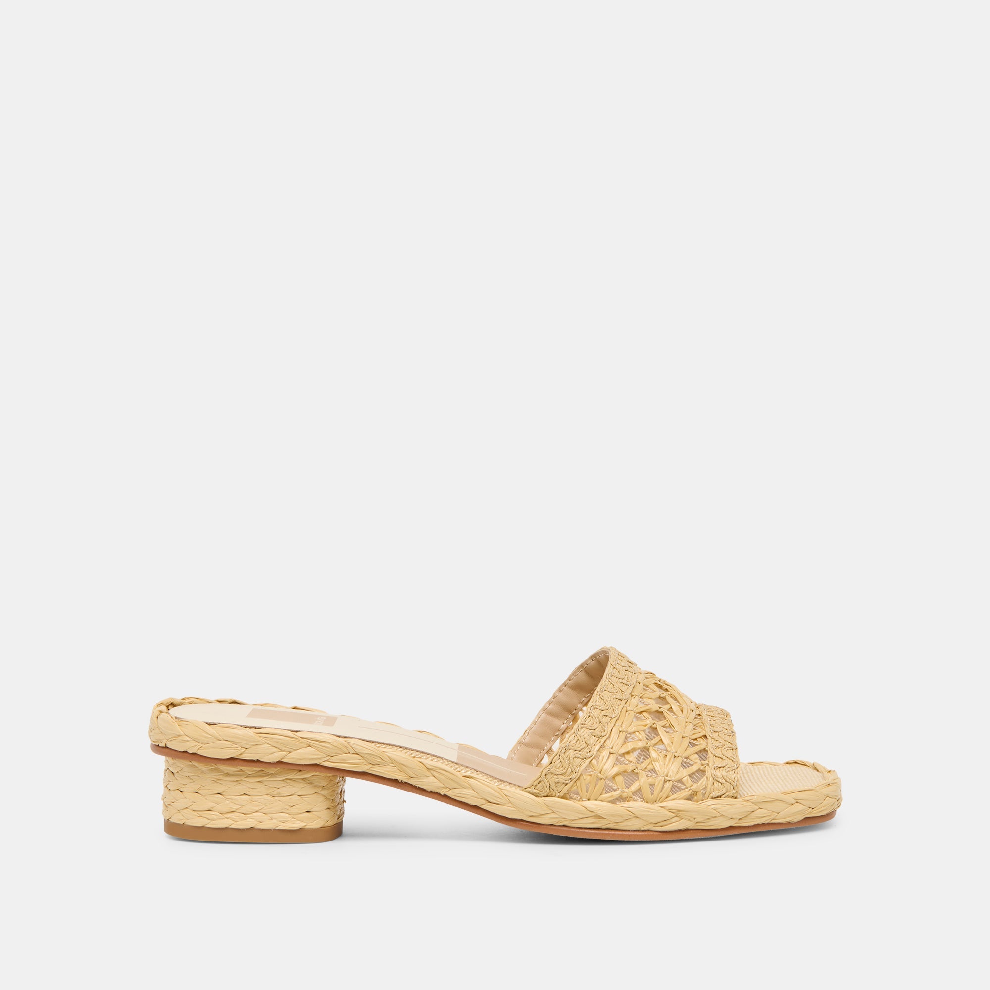 Dixi Wide Lt Natural Cross Hatch Raffia Sandals / Dolce Vita