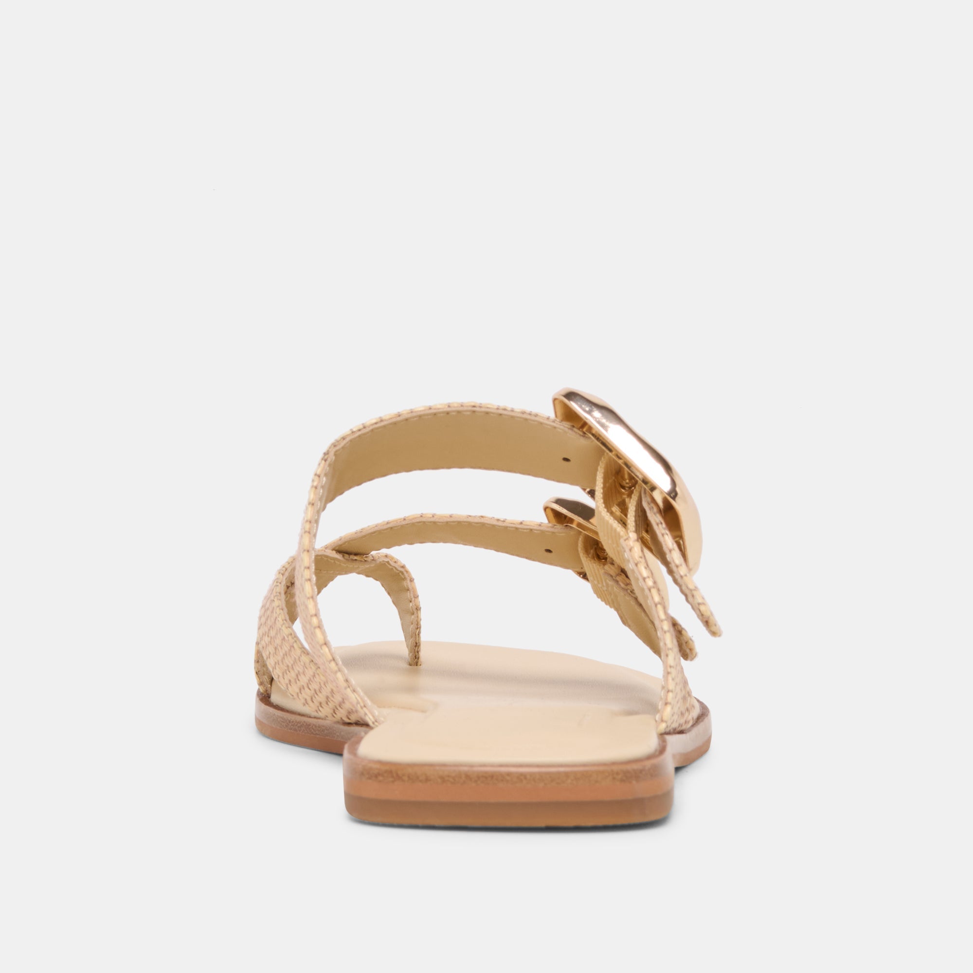 SHORE Sand Raffia Flip-Flop Buckled Sandals / Dolce Vita