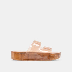 JULIO X Mocha Vinyl Jelly Platform Sandals / Dolce Vita
