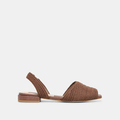 MARZY Cocoa Raffia Slingback Peep-Toe Sandals / Dolce Vita