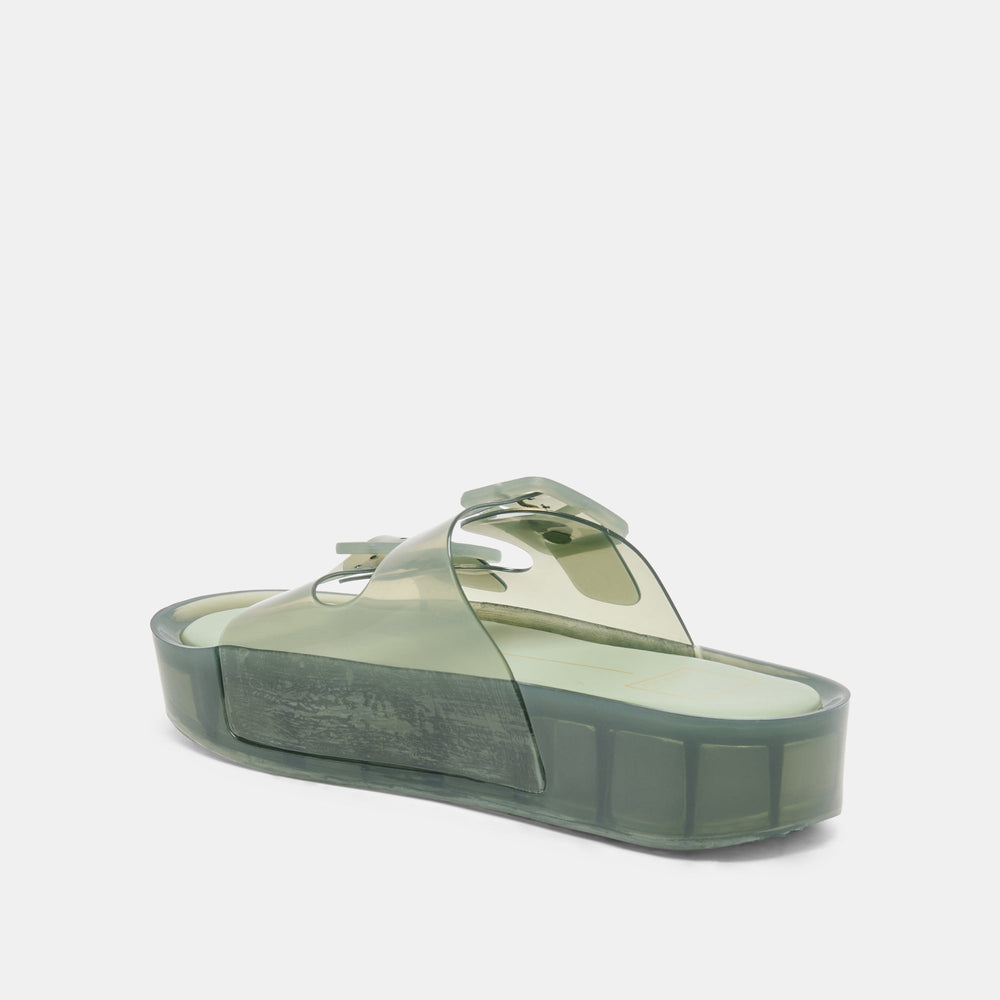 JULIO X Olive Vinyl Jelly Platform Sandals / Dolce Vita