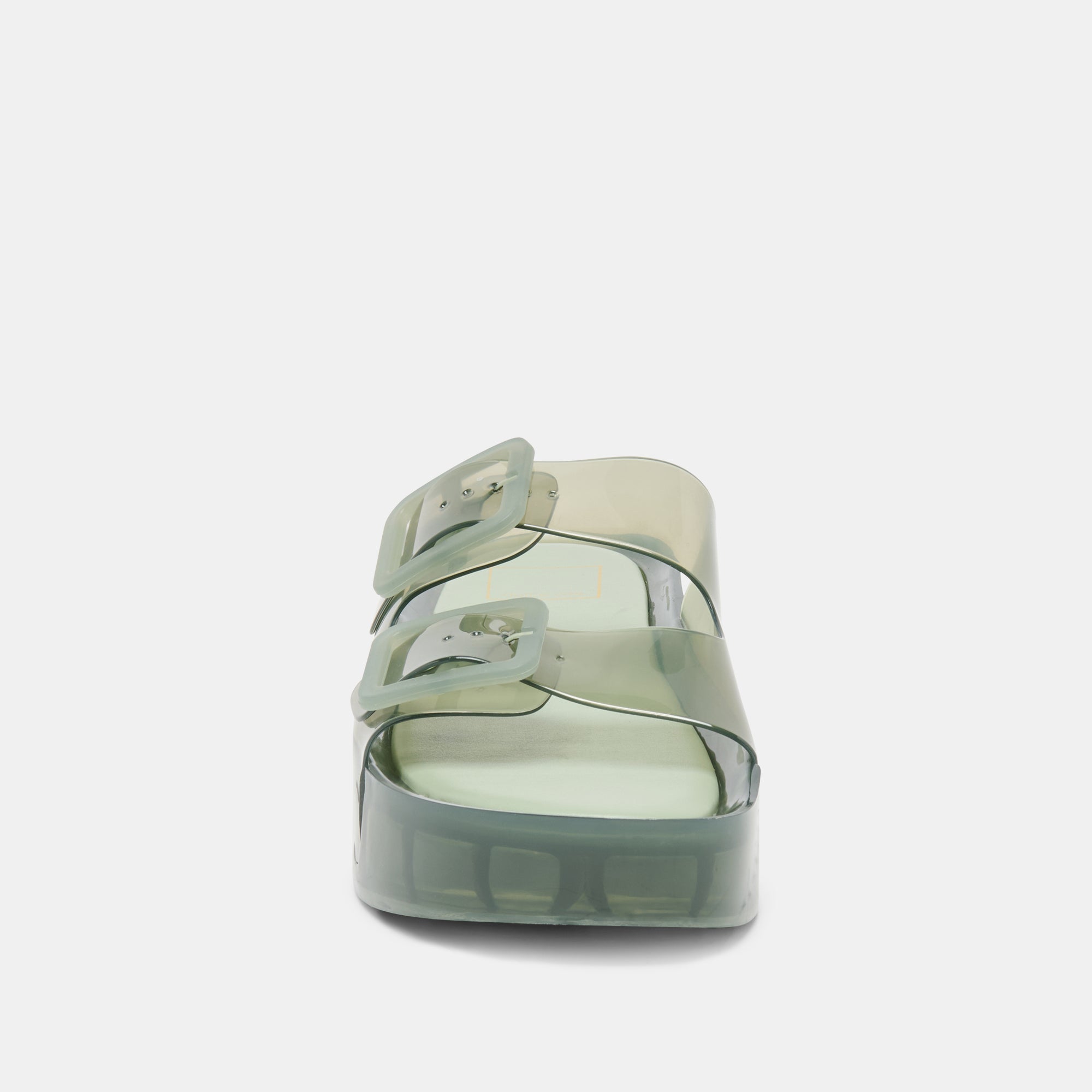 JULIO X Olive Vinyl Jelly Platform Sandals / Dolce Vita