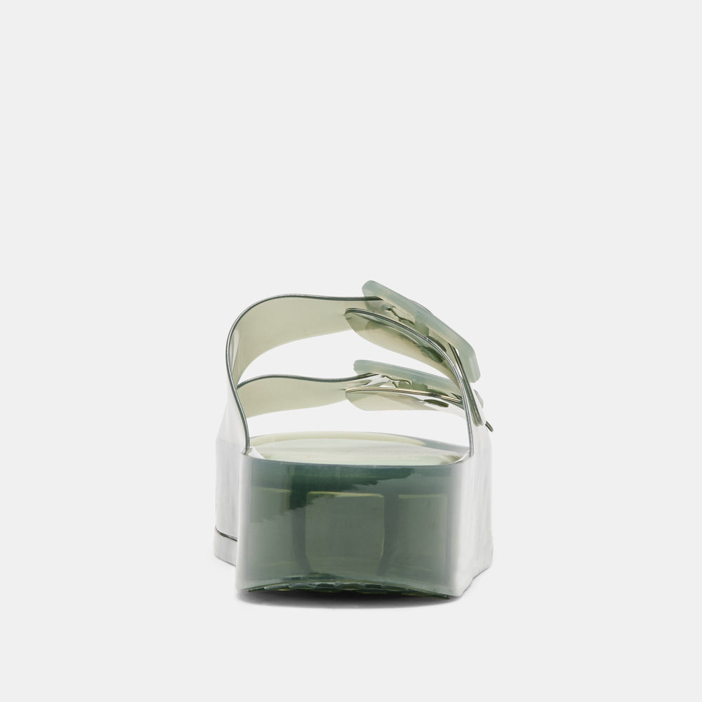 JULIO X Olive Vinyl Jelly Platform Sandals / Dolce Vita