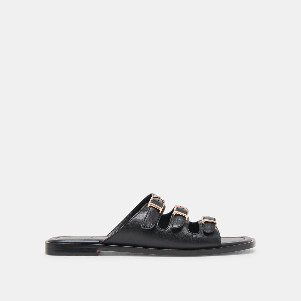Fin Black Leather Sandals / Dolce Vita