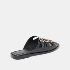 Fin Black Leather Sandals / Dolce Vita