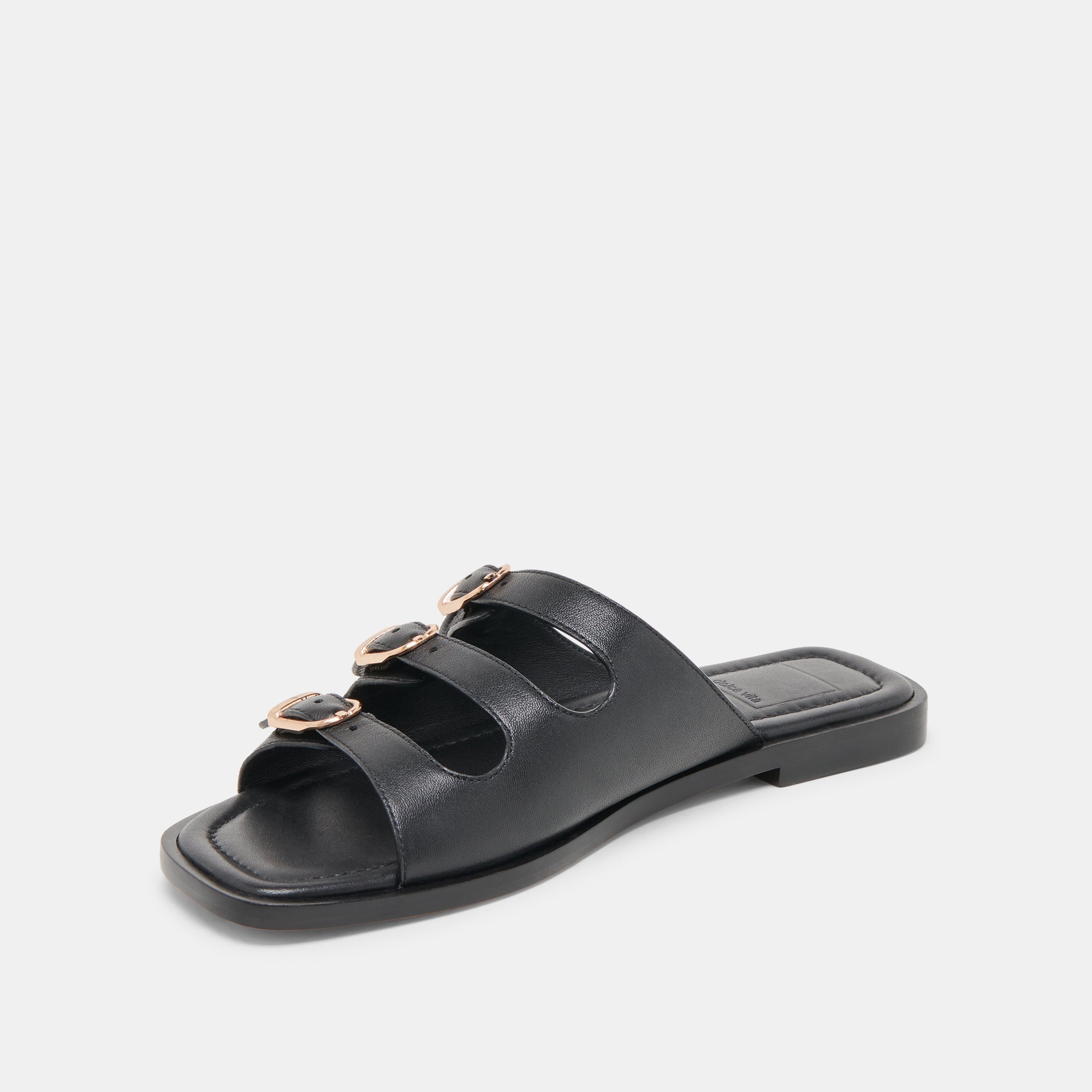 Fin Black Leather Sandals / Dolce Vita