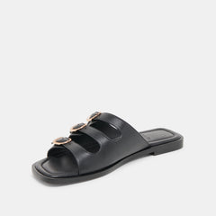 Fin Black Leather Sandals / Dolce Vita