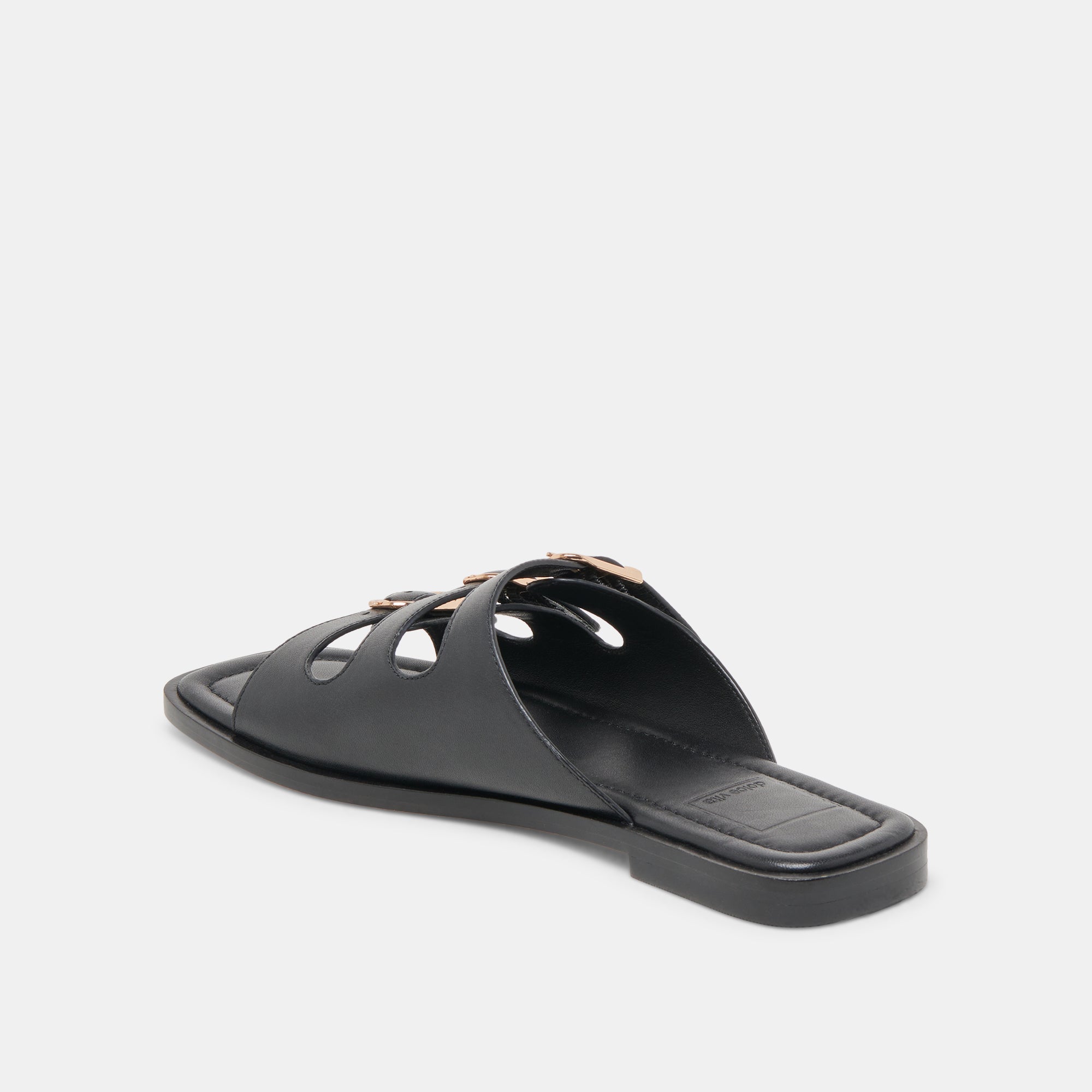 Fin Black Leather Sandals / Dolce Vita