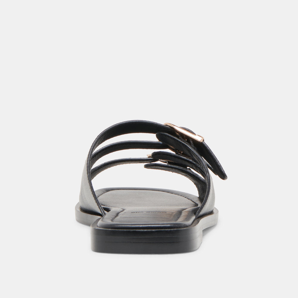 Fin Black Leather Sandals / Dolce Vita