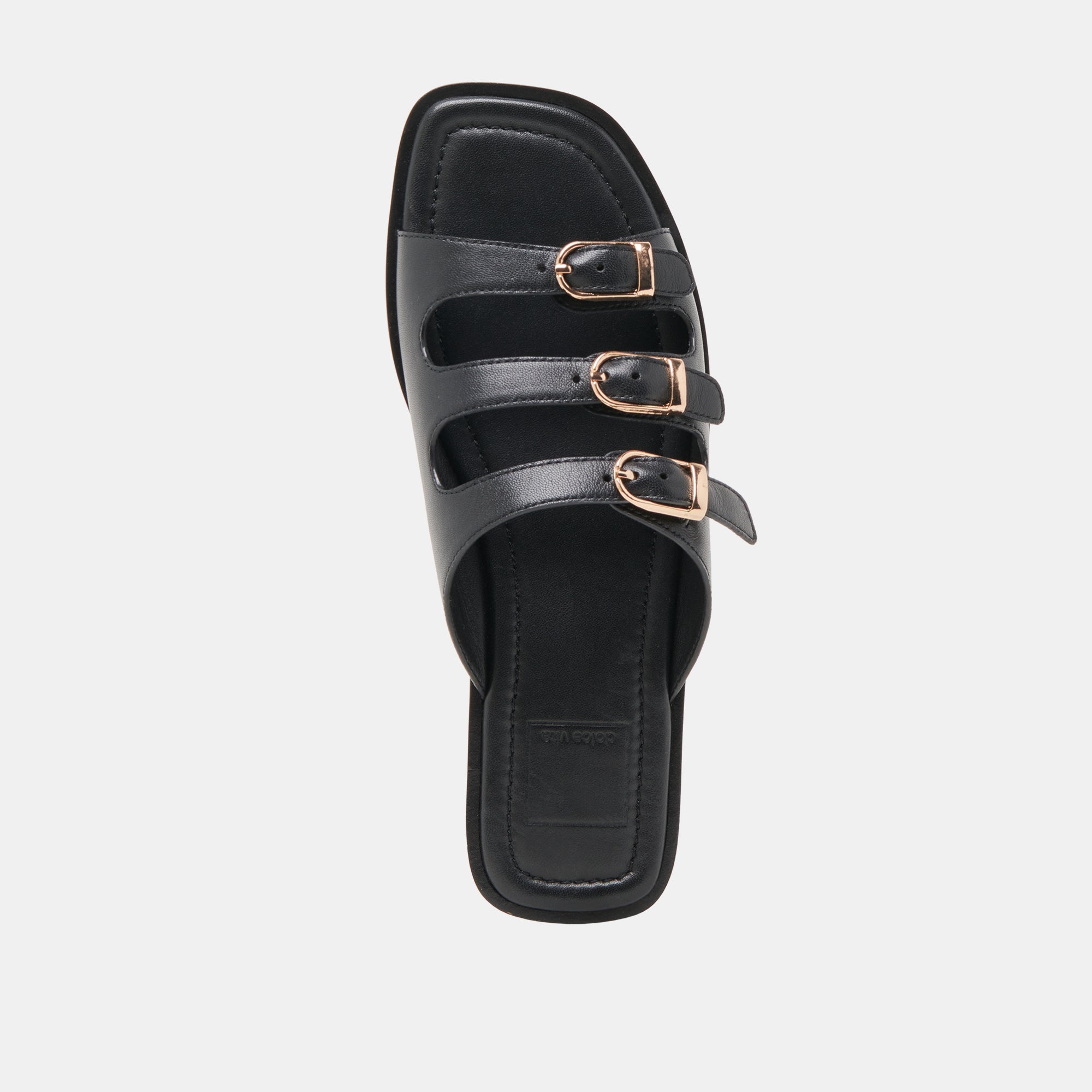 Fin Black Leather Sandals / Dolce Vita