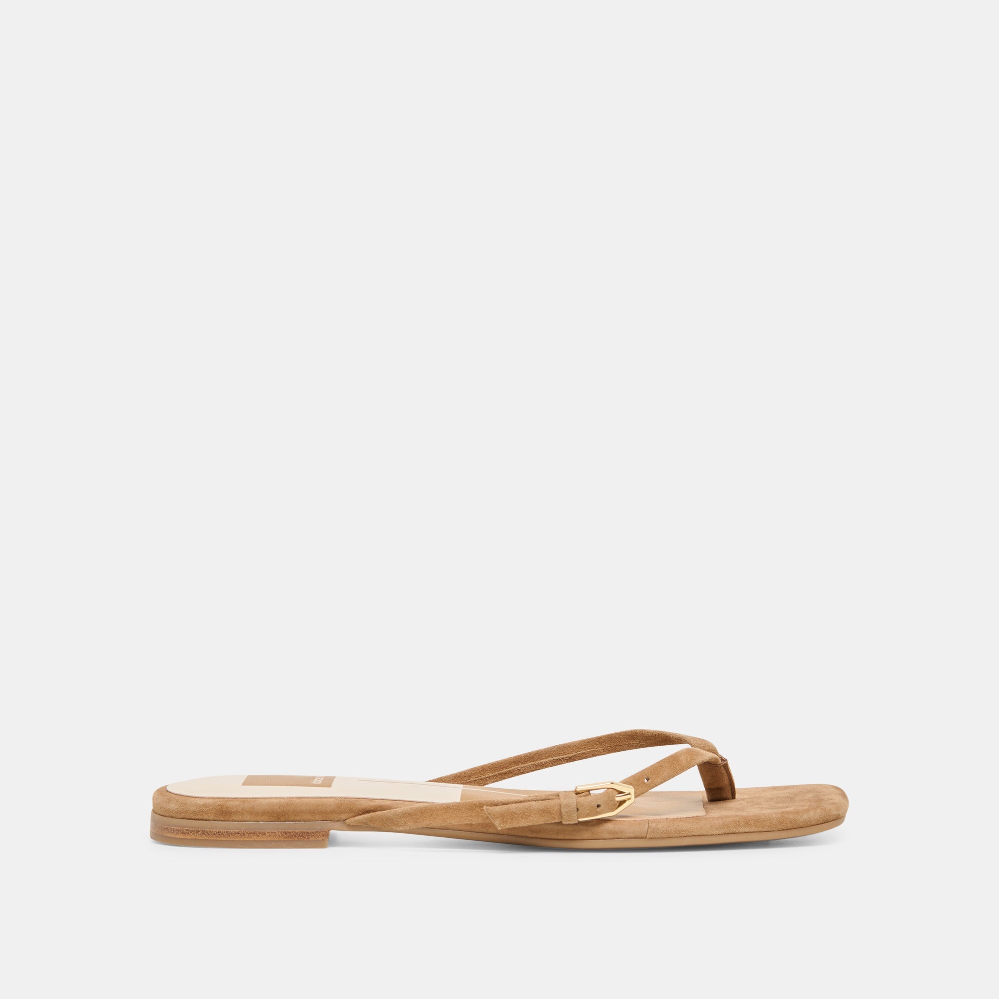 MALTA Lt Brown Suede Buckle Flip-Flop Sandals / Dolce Vita
