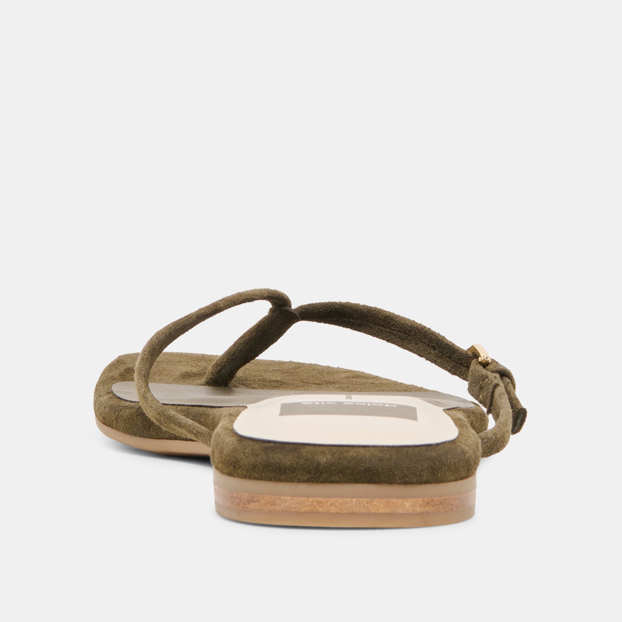 MALTA Dk Olive Suede Buckle Flip-Flop Sandals / Dolce Vita