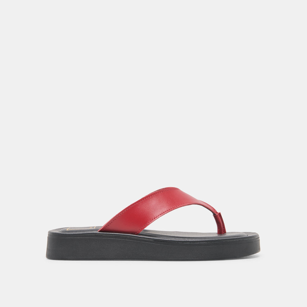 BLAYZE Red Leather Platform Flip-Flop Sandals / Dolce Vita