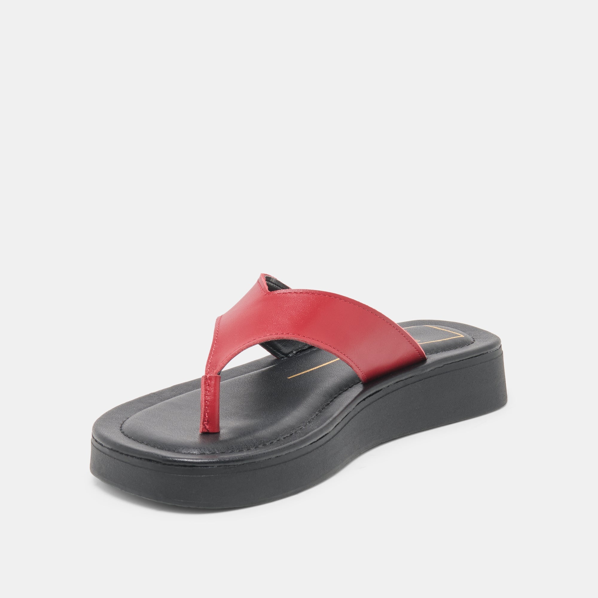 BLAYZE Red Leather Platform Flip-Flop Sandals / Dolce Vita
