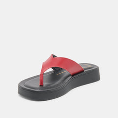 BLAYZE Red Leather Platform Flip-Flop Sandals / Dolce Vita